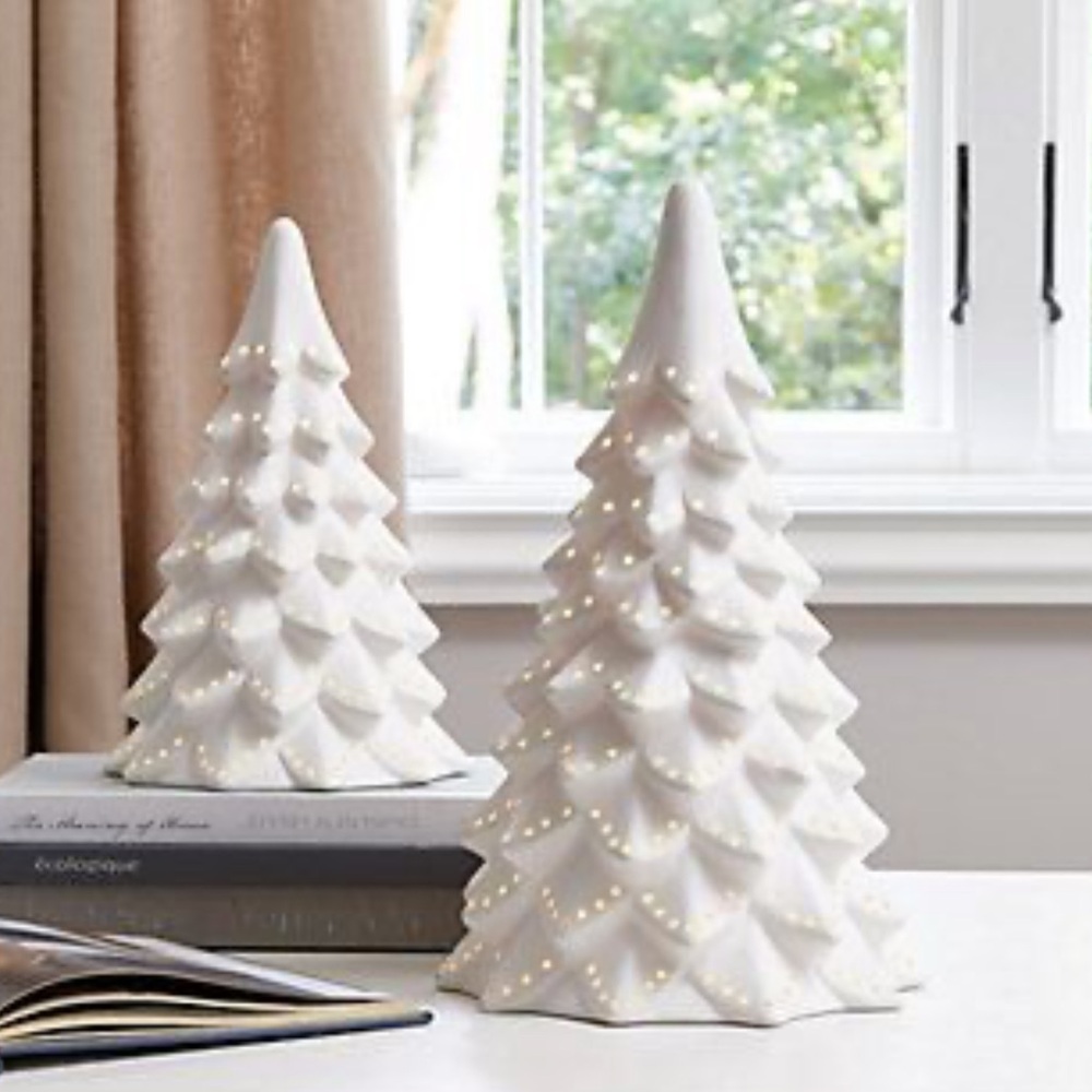Ballard Designs Large White Ceramic Christmas Tree